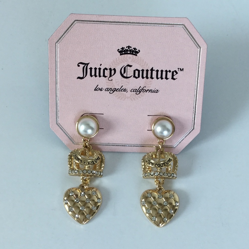 Juicy couture dangling heart earrings